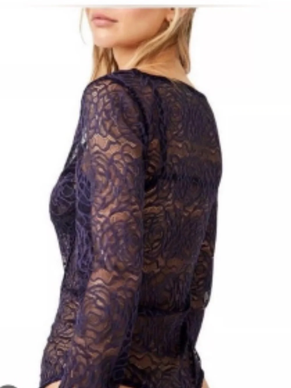 Free People In My Head deep navy body suit Small Like new